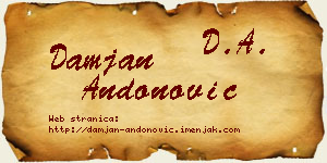 Damjan Andonović vizit kartica